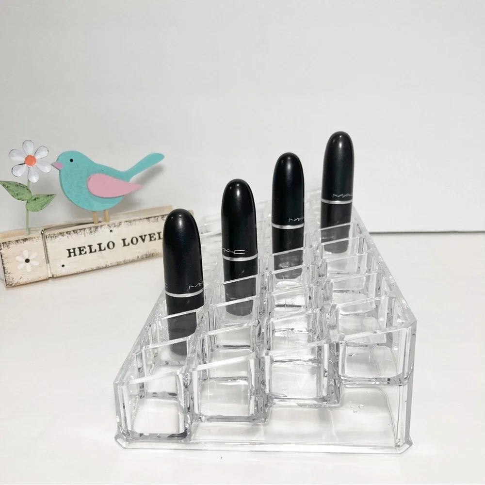 Bino Acrylic Lipstick Organizer Tiered Holds 36 Lipsticks Clear NEW